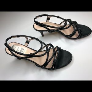 NWT Elie Tahari Strappy Black Kitten Heel Sandal